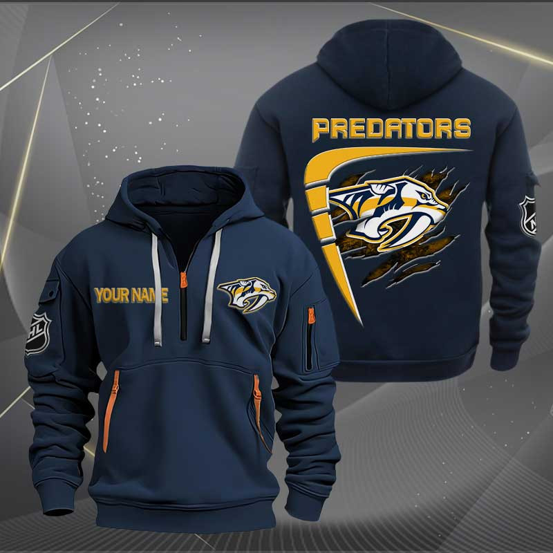 Sportswearmerch Nashville Predators NHL Personalized Half Zip Hoodie For Fan