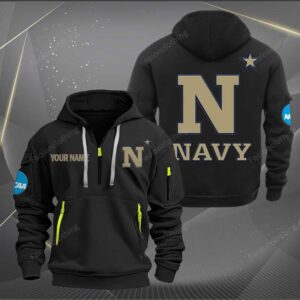 Sportswearmerch Navy Midshipmen NCAA Personalized Half Zip Hoodie For Fan