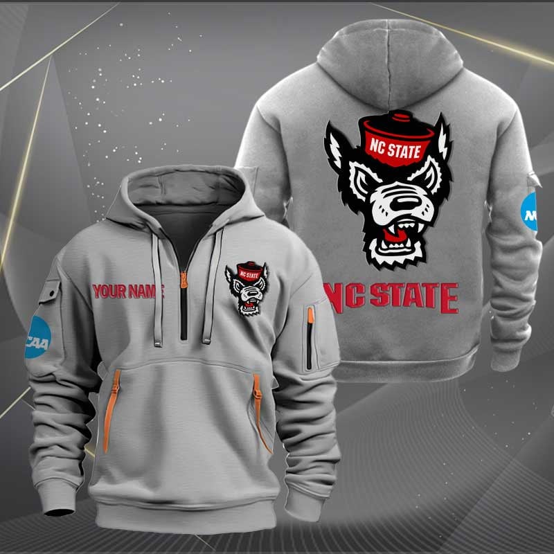 Sportswearmerch NC State Wolfpack Football NCAA Half Zip Hoodie For Fan