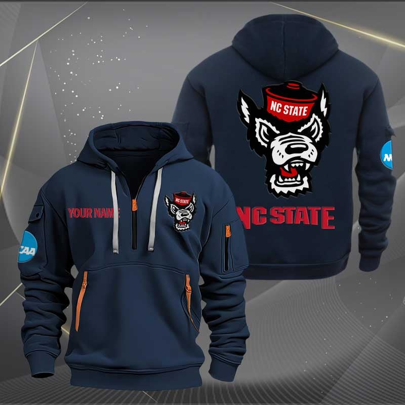 Sportswearmerch NC State Wolfpack Football NCAA Half Zip Hoodie For Fan