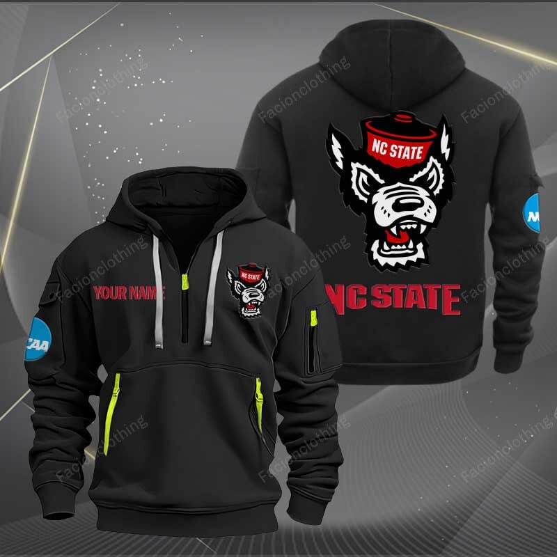 Sportswearmerch NC State Wolfpack Football NCAA Half Zip Hoodie For Fan