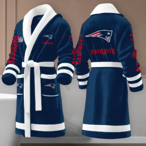 Sportswearmerch New England Patriots NFL New Fleece Bathrobe Personalized Gifts For Fan