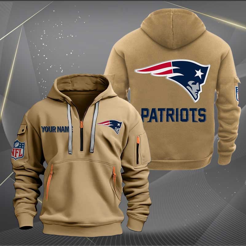 Sportswearmerch New England Patriots NFL Personalized Half Zip Hoodie For Fan