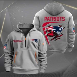Sportswearmerch New England Patriots NFL Personalized Half Zip Hoodie For Fan