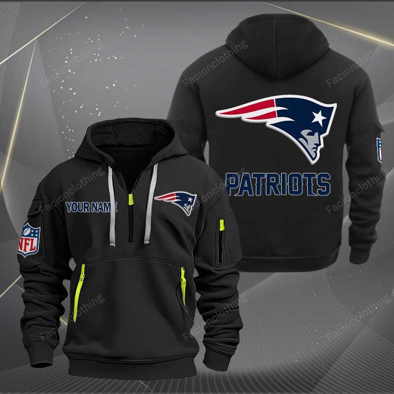 Sportswearmerch New England Patriots NFL Personalized Half Zip Hoodie For Fan