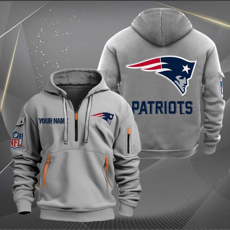 Sportswearmerch New England Patriots NFL Personalized Half Zip Hoodie For Fan