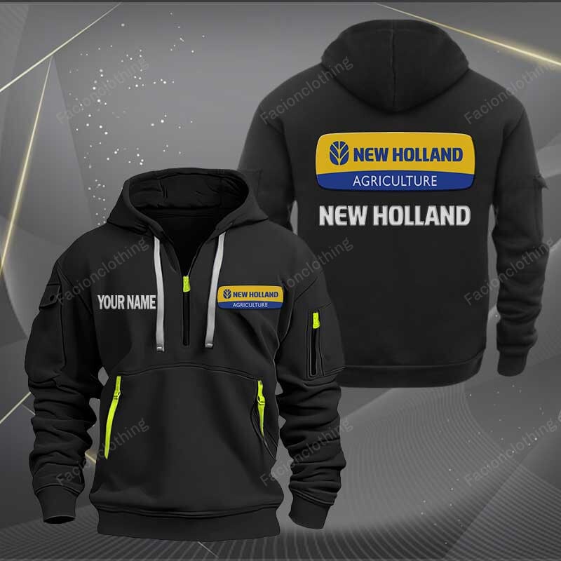 Sportswearmerch New Holland Tractor Personalized Half Zip Hoodie For Fan