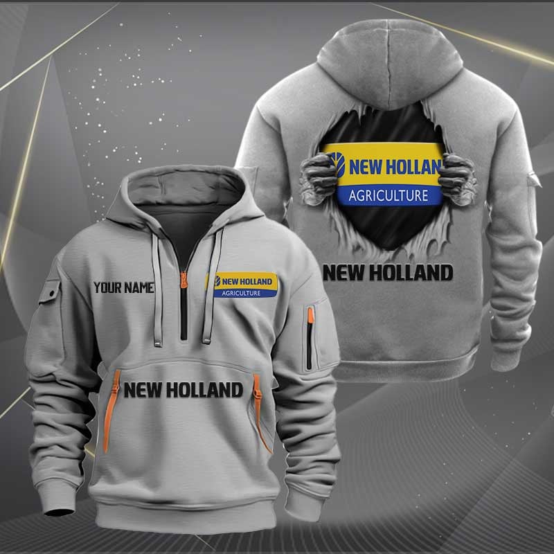 Sportswearmerch New Holland Tractor Personalized Half Zip Hoodie For Fan