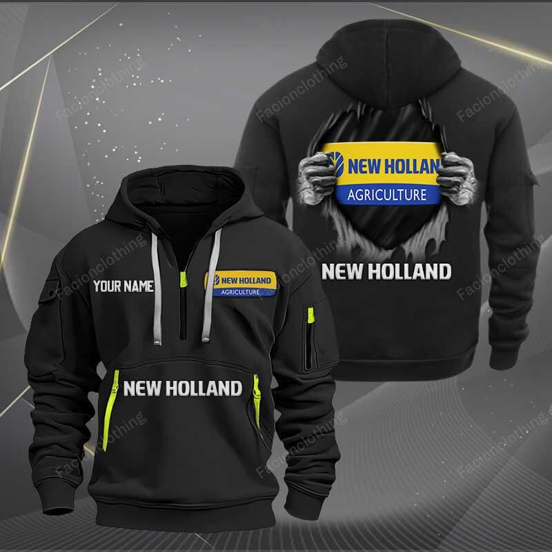 Sportswearmerch New Holland Tractor Personalized Half Zip Hoodie For Fan
