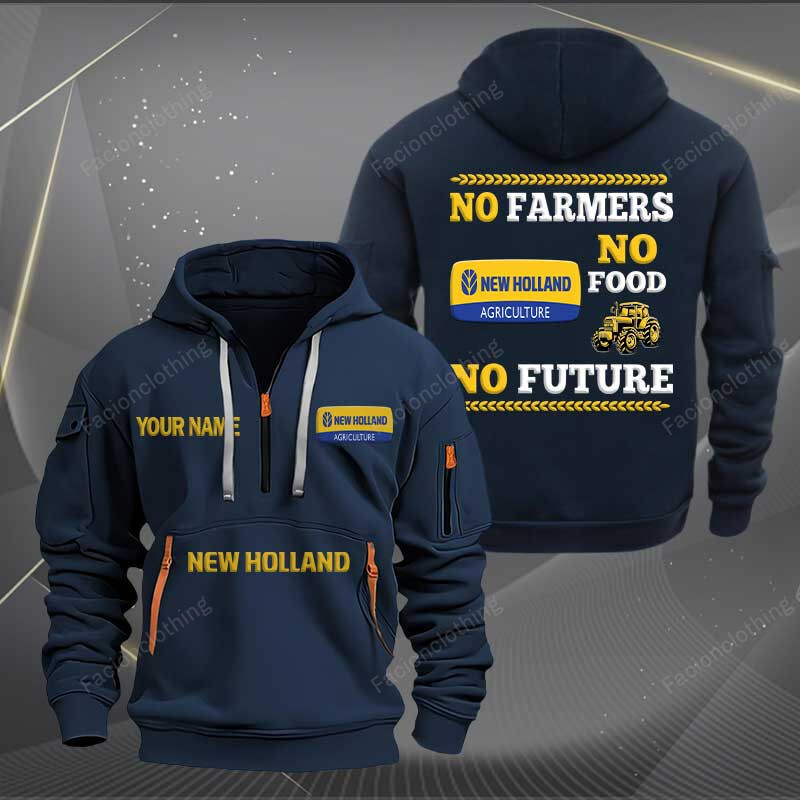 Sportswearmerch New Holland Tractor Personalized Half Zip Hoodie For Fan