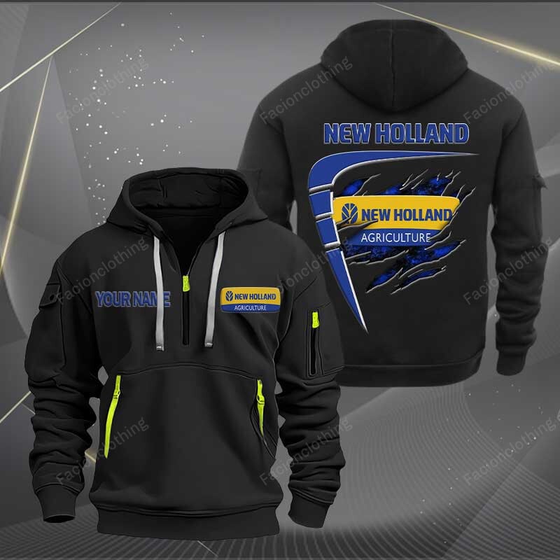 Sportswearmerch New Holland Tractor Personalized Half Zip Hoodie For Fan