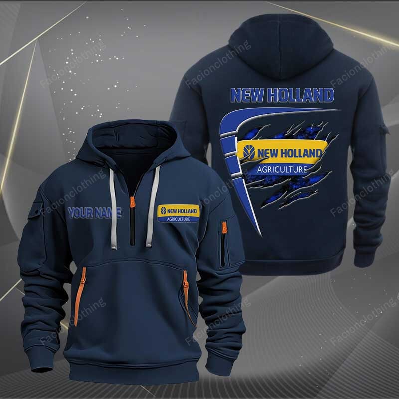 Sportswearmerch New Holland Tractor Personalized Half Zip Hoodie For Fan