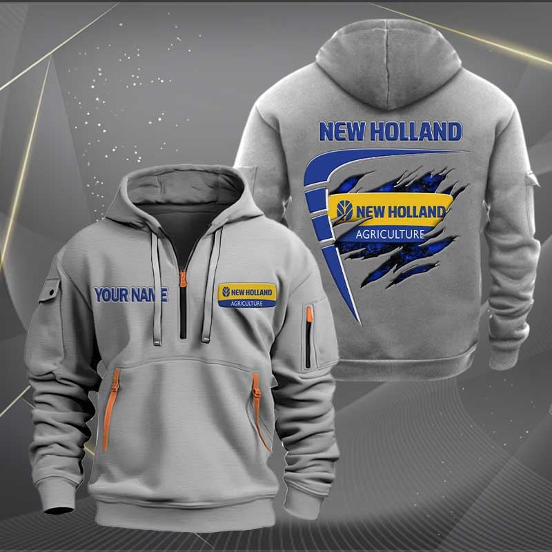 Sportswearmerch New Holland Tractor Personalized Half Zip Hoodie For Fan