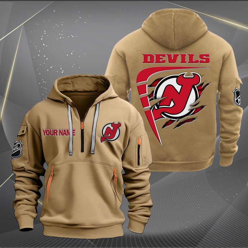 Sportswearmerch New Jersey Devils NHL Personalized Half Zip Hoodie For Fan