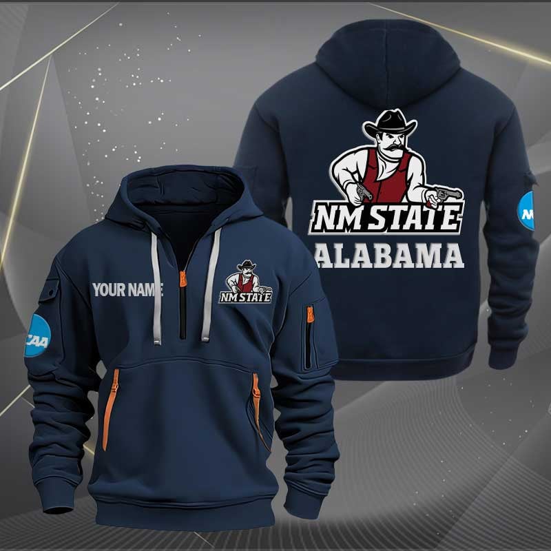 Sportswearmerch New Mexico State Aggies NCAA Personalized Half Zip Hoodie For Fan