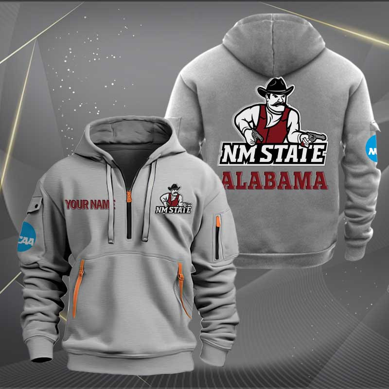 Sportswearmerch New Mexico State Aggies NCAA Personalized Half Zip Hoodie For Fan