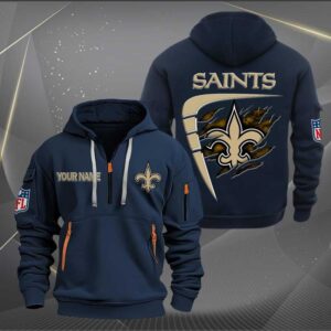 Sportswearmerch New Orleans Saints NFL Personalized Half Zip Hoodie For Fan