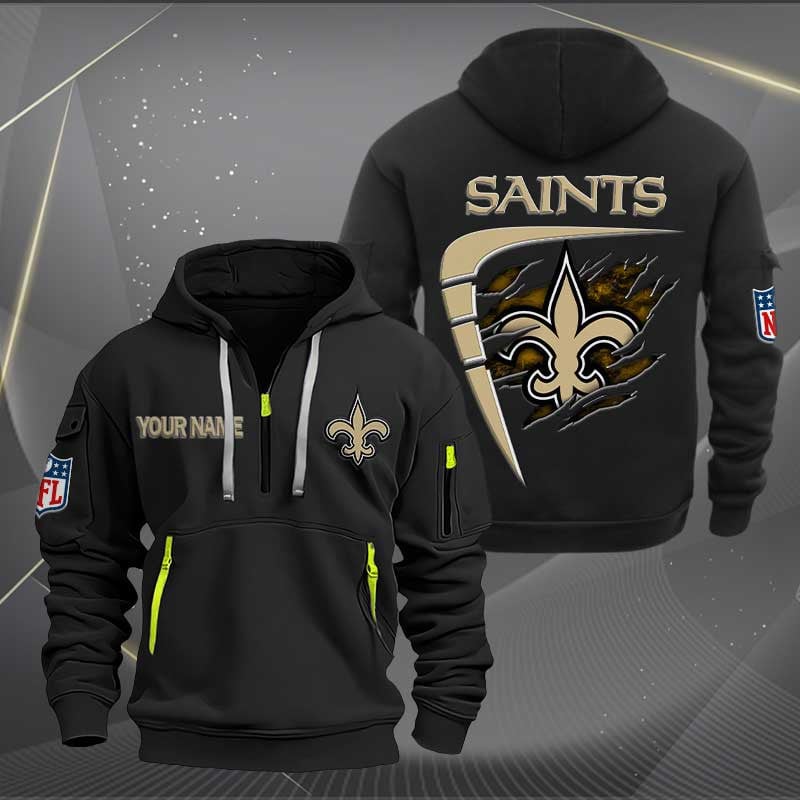 Sportswearmerch New Orleans Saints NFL Personalized Half Zip Hoodie For Fan