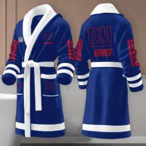 Sportswearmerch New York Giants NFL New Fleece Bathrobe Personalized Gifts For Fan