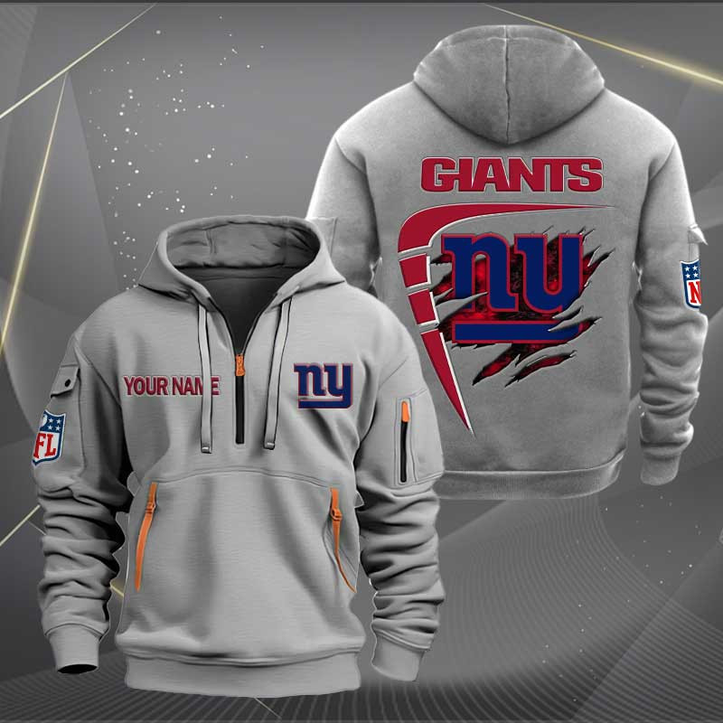 Sportswearmerch New York Giants NFL Personalized Half Zip Hoodie For Fan
