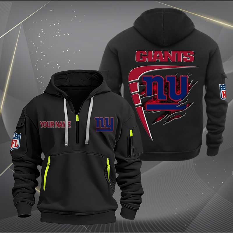 Sportswearmerch New York Giants NFL Personalized Half Zip Hoodie For Fan