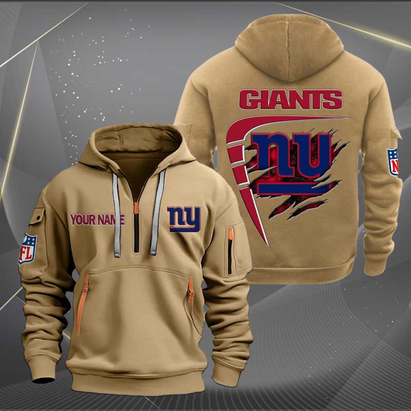Sportswearmerch New York Giants NFL Personalized Half Zip Hoodie For Fan