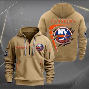 Sportswearmerch New York Islanders NHL Personalized Half Zip Hoodie For Fan
