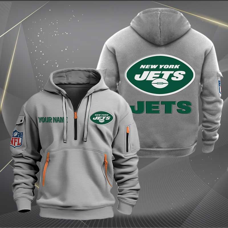 Sportswearmerch New York Jets NFL Half Zip Hoodie For Fan