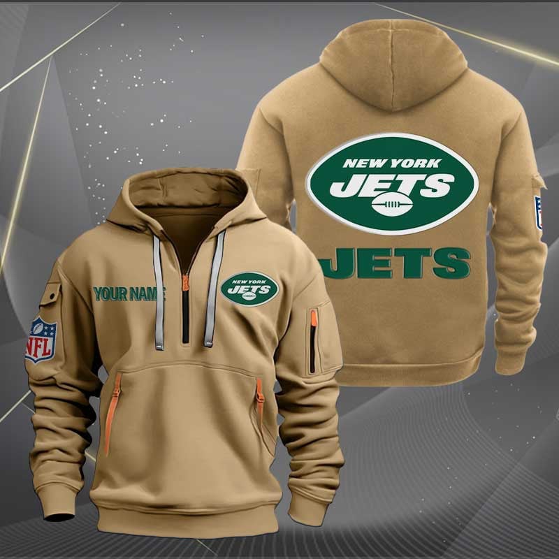 Sportswearmerch New York Jets NFL Half Zip Hoodie For Fan