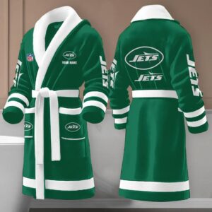 Sportswearmerch New York Jets NFL New Fleece Bathrobe Personalized Gifts For Fan