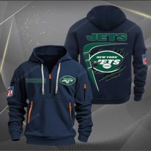 Sportswearmerch New York Jets NFL Personalized Half Zip Hoodie For Fan
