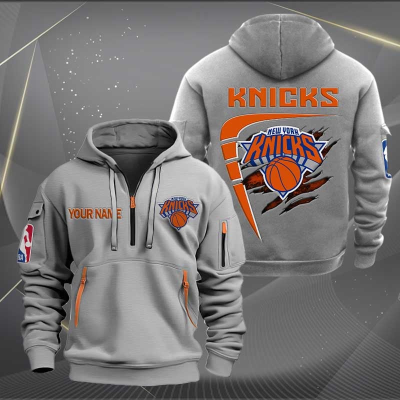 Sportswearmerch New York Knicks NBA Personalized Half Zip Hoodie For Fan