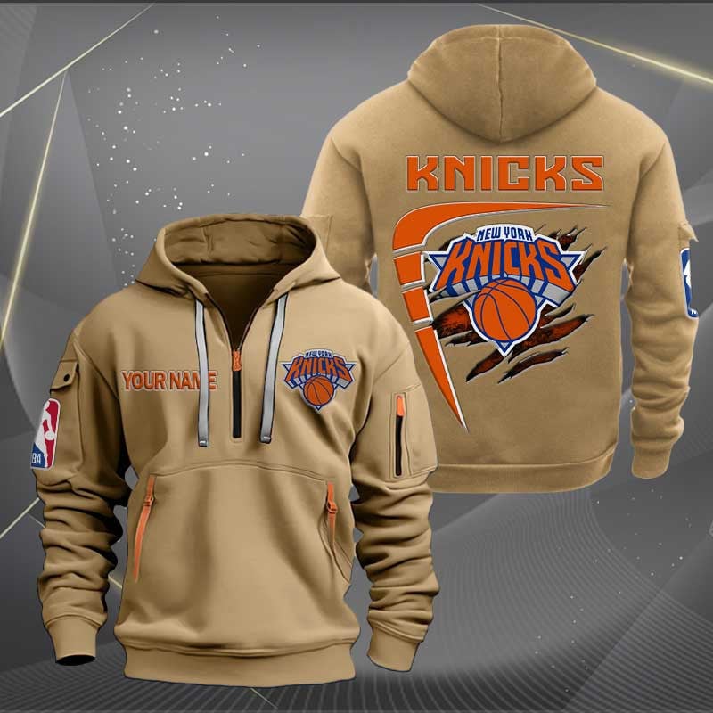 Sportswearmerch New York Knicks NBA Personalized Half Zip Hoodie For Fan