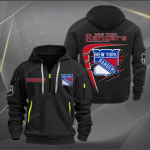 Sportswearmerch New York Rangers NHL Personalized Half Zip Hoodie For Fan