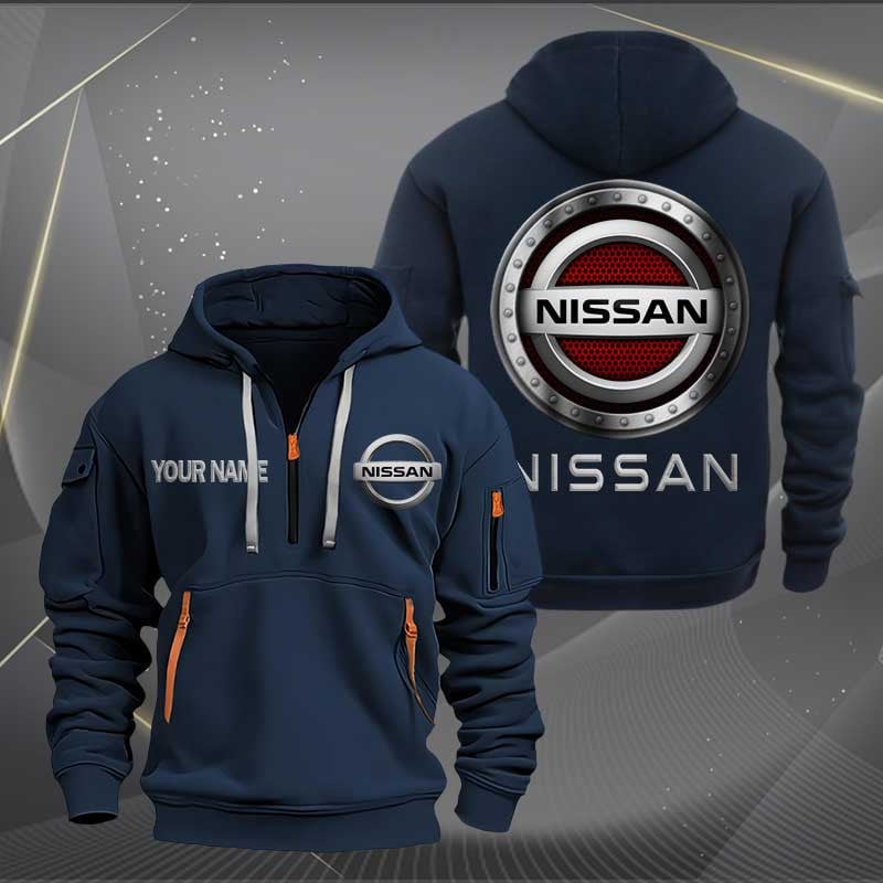 Sportswearmerch Nissan Car Personalized Half Zip Hoodie For Fan