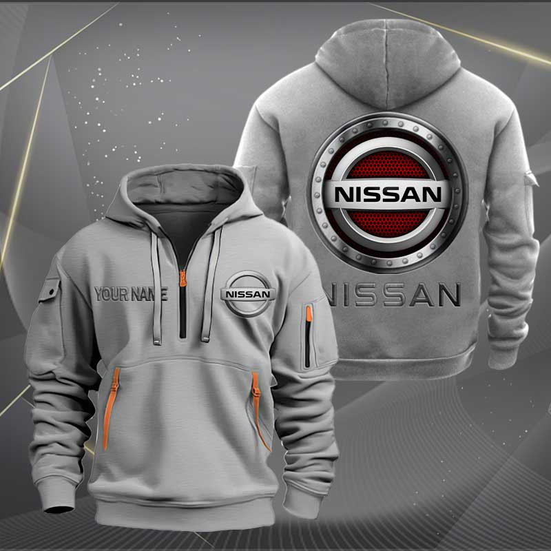Sportswearmerch Nissan Car Personalized Half Zip Hoodie For Fan