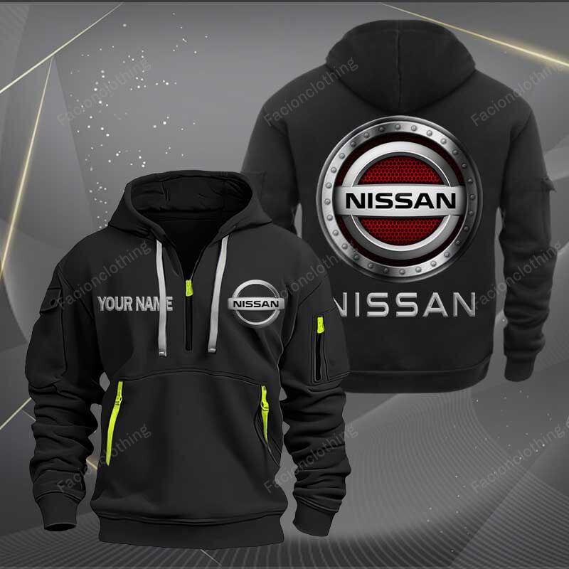 Sportswearmerch Nissan Car Personalized Half Zip Hoodie For Fan
