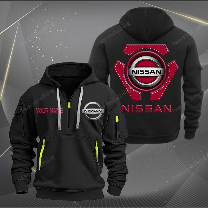 Sportswearmerch Nissan Car Personalized Half Zip Hoodie For Fan