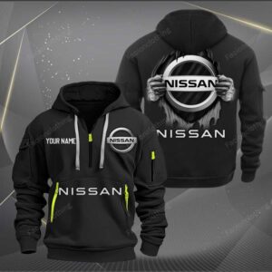 Sportswearmerch Nissan Car Personalized Half Zip Hoodie For Fan