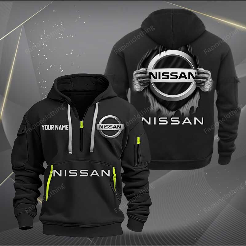 Sportswearmerch Nissan Car Personalized Half Zip Hoodie For Fan