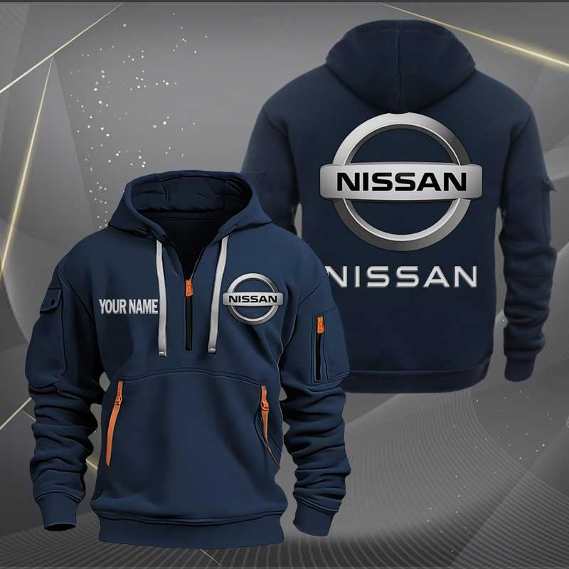 Sportswearmerch Nissan Car Personalized Half Zip Hoodie For Fan