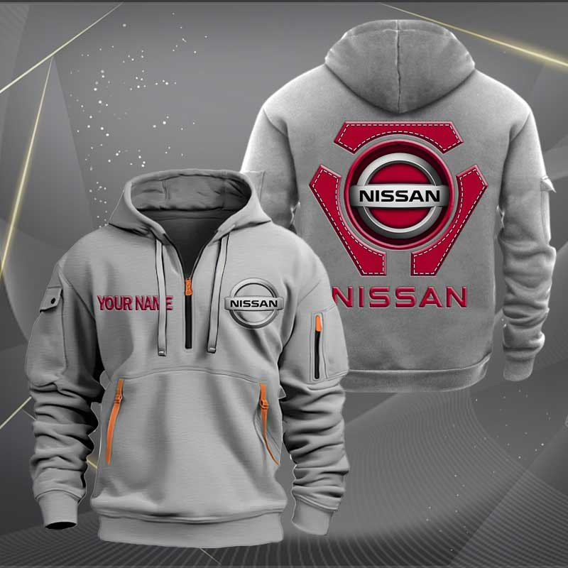 Sportswearmerch Nissan Car Personalized Half Zip Hoodie For Fan