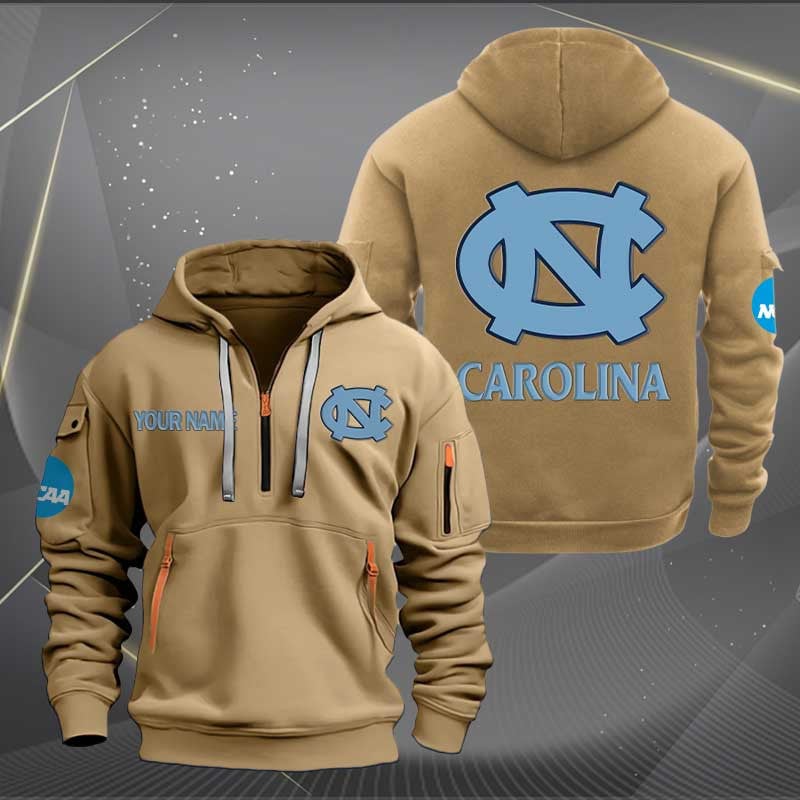 Sportswearmerch North Carolina Tar Heels NCAA Personalized Half Zip Hoodie For Fan