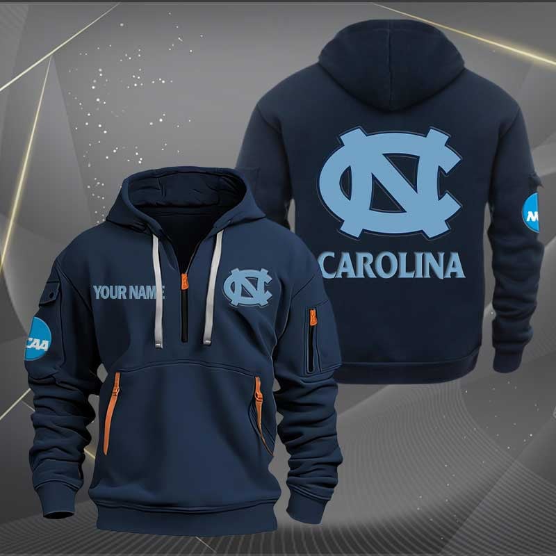 Sportswearmerch North Carolina Tar Heels NCAA Personalized Half Zip Hoodie For Fan