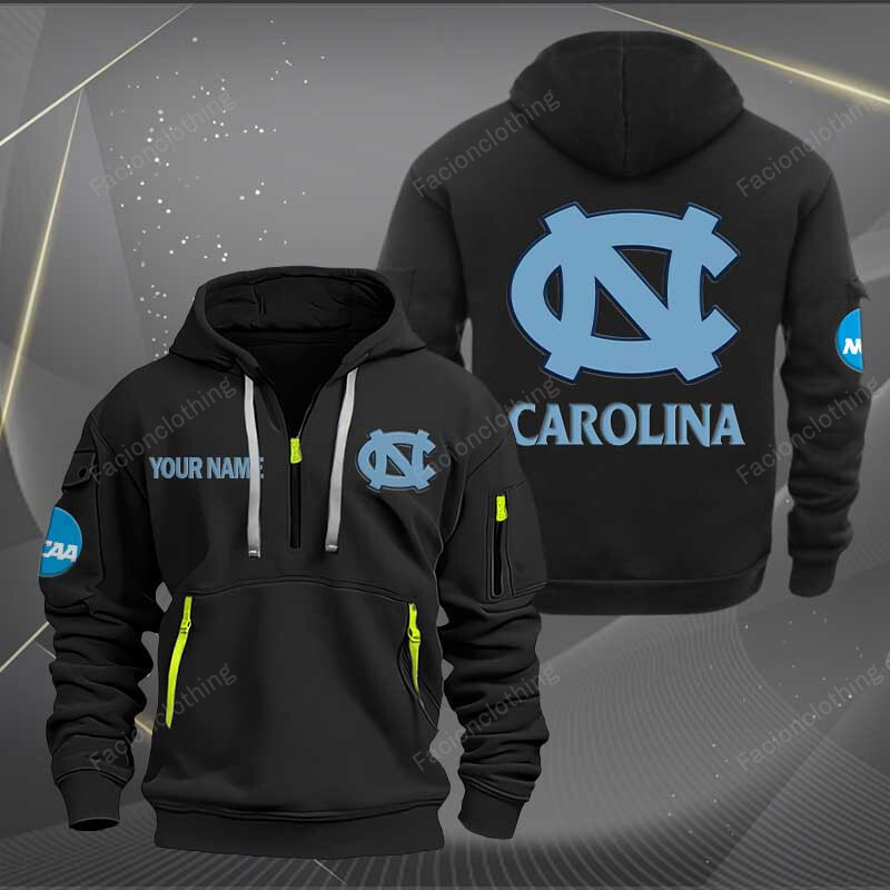 Sportswearmerch North Carolina Tar Heels NCAA Personalized Half Zip Hoodie For Fan