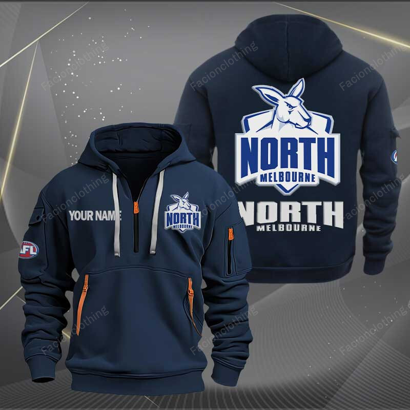 Sportswearmerch North Melbourne FC Personalized Half Zip Hoodie For Fan