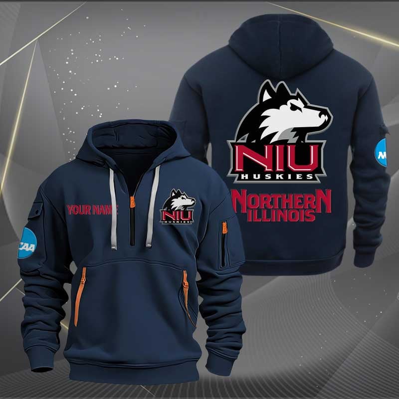 Sportswearmerch Northern Illinois Huskies NCAA Personalized Half Zip Hoodie For Fan
