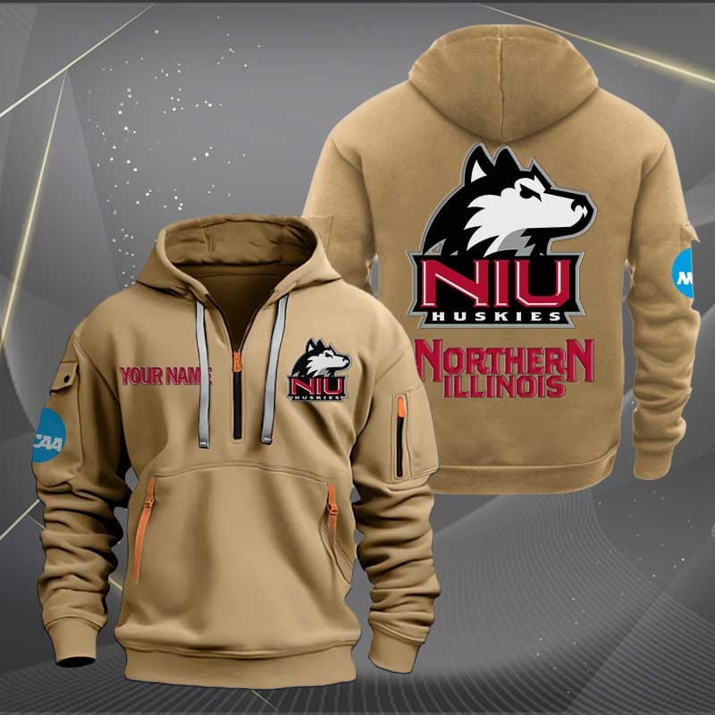 Sportswearmerch Northern Illinois Huskies NCAA Personalized Half Zip Hoodie For Fan
