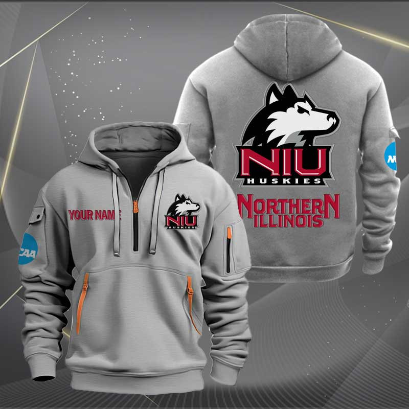 Sportswearmerch Northern Illinois Huskies NCAA Personalized Half Zip Hoodie For Fan