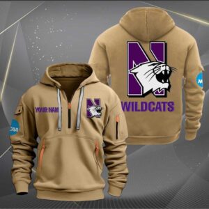 Sportswearmerch Northwestern Wildcats NCAA 2 Personalized Half Zip Hoodie For Fan